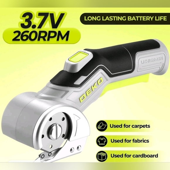 DEKO 3.7V Cordless Electric Scissor: Rechargeable Cardboard Cutter, USB Charging - Picture 2 of 11